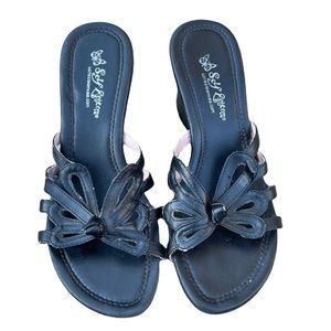 ❗️SOLD ❗️Vintage 90’s Leather Butterfly platform wedge sandals by SELF ESTEEM 🖤